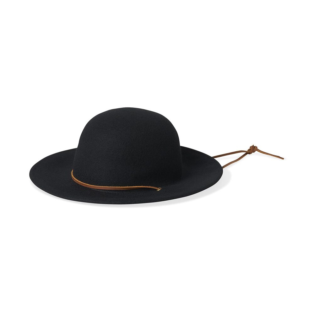 4271 Tiller Wide Brim Felt Fedora Hat, black, Large
